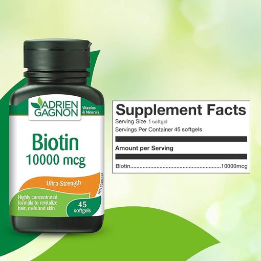 بیوتین ادرین گگنون 10000 میکروگرم 45 عدد Adrien Gagnon Biotin 6654de36dca35.jpeg