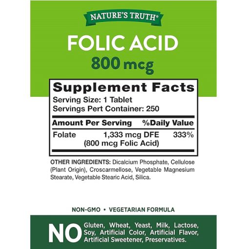 فولیک اسید نیچرز تریث Nature’s Truth Folic Acid 800mcg   6627d0042f484.jpeg