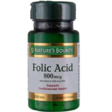 قرص فولیک اسید نیچرز بونتی 800 میکروگرم 250 عدد
