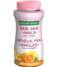 پاستیل تقویت کننده مو، پوست و ناخن نیچرز بونتی حاوی کلاژن 165 عدد