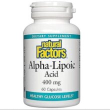 کپسول آلفا لیپوئیک اسید ۲۰۰ میلی‌گرم Alpha-Lipoic Acid از برند نچرل فاکتورس مکمل آنتی اکسیدان Alpha-Lipoic Acid 200 mg by Natural Factors